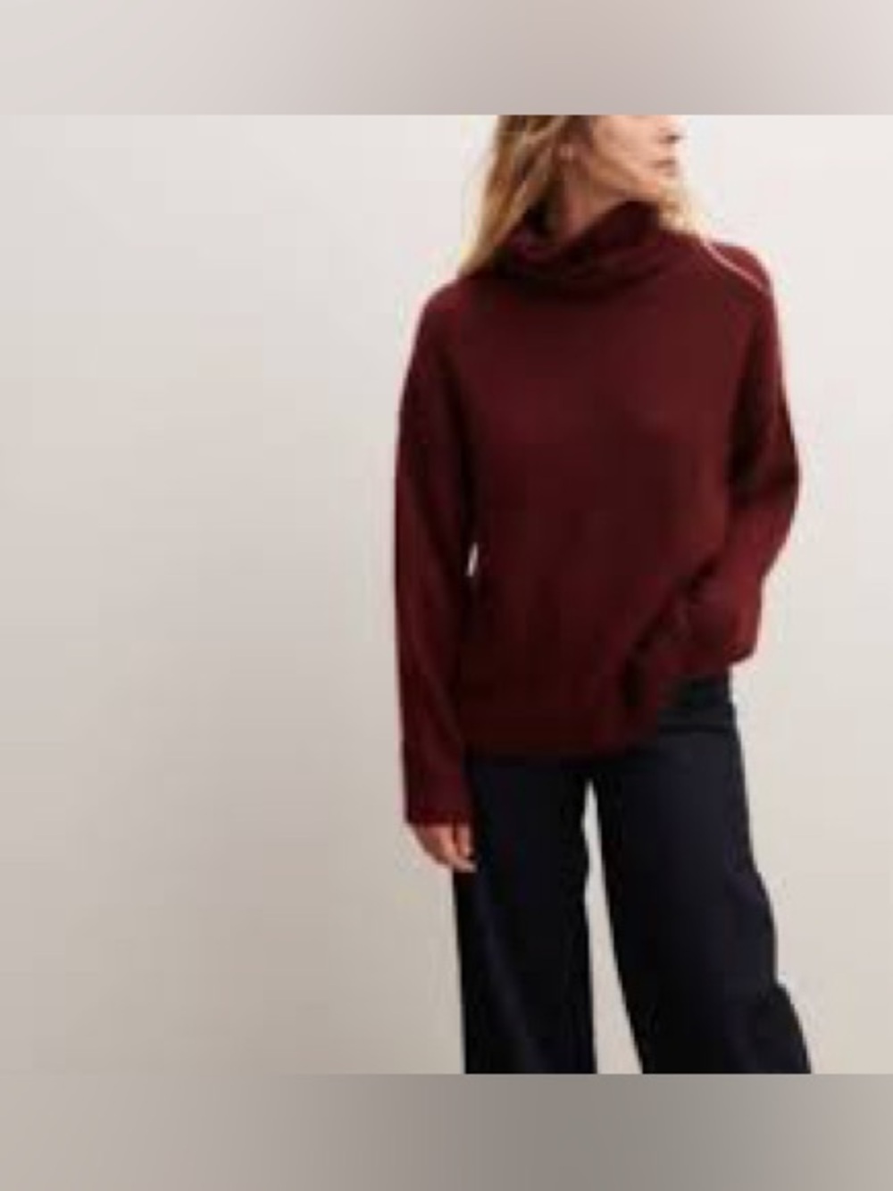 Aritzia Burgundy Cowl-Neck Sweater